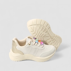 Tênis Casual Infantil Gabrielinha Com Contas Coloridas Branco