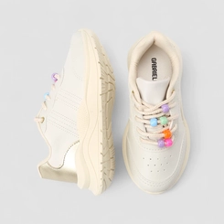 Tênis Casual Infantil Gabrielinha Com Contas Coloridas Branco