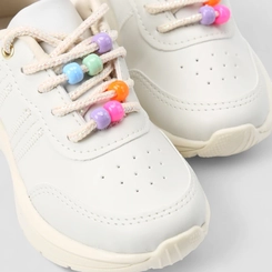 Tênis Casual Infantil Gabrielinha Com Contas Coloridas Branco