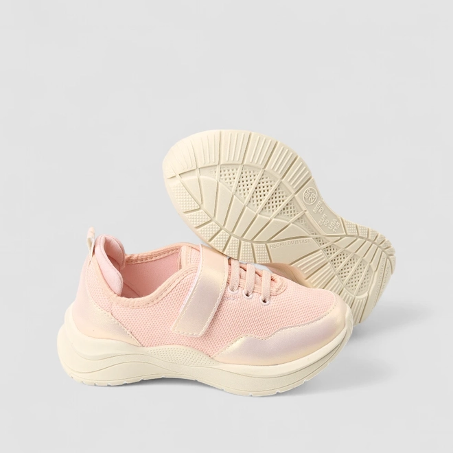Tênis Casual Infantil Gabrielinha Tira Aderente Mesh Rosa