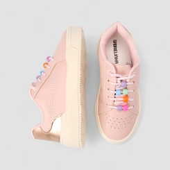 Tênis Casual Infantil Gabrielinha Recorte Metalizado Miçangas Rosa