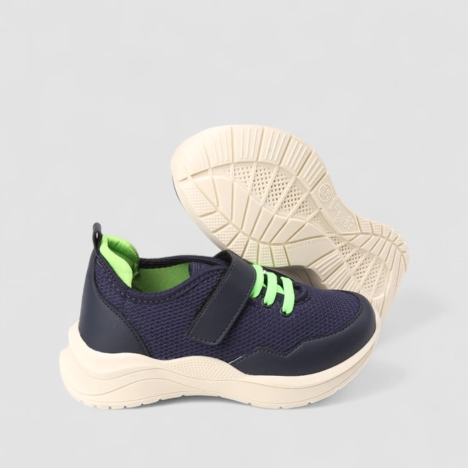 Tênis Casual Infantil Vertus Tira Aderente Azul