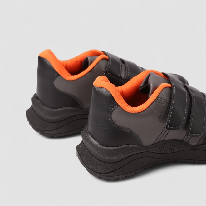 Tênis Casual Infantil Vertus Fecho Por Contato Cinza & Preto