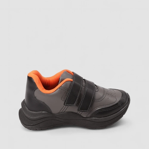 Tênis Casual Infantil Vertus Fecho Por Contato Cinza & Preto