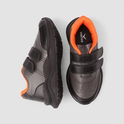Tênis Casual Infantil Vertus Fecho Por Contato Cinza & Preto