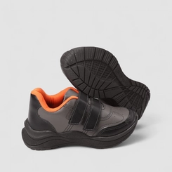 Tênis Casual Infantil Vertus Fecho Por Contato Cinza & Preto