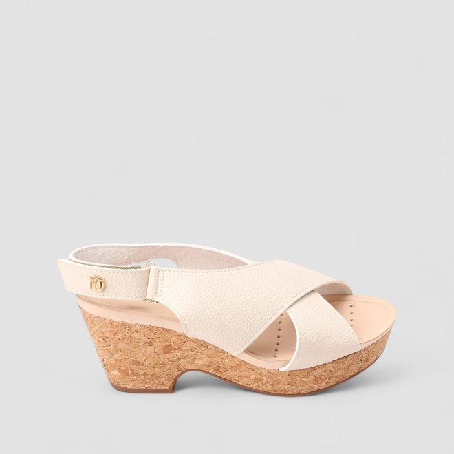 Sandália Feminina Modare Ultraconforto Tiras Cruzadas Cortiça Off White