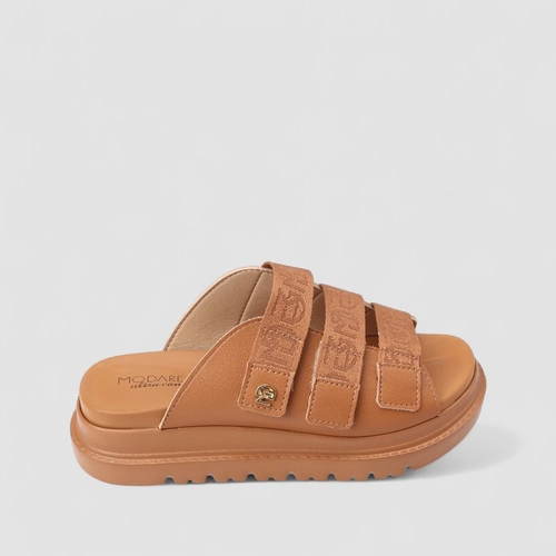 Tamanco Feminino Modare Flatform Multi Tiras Caramelo