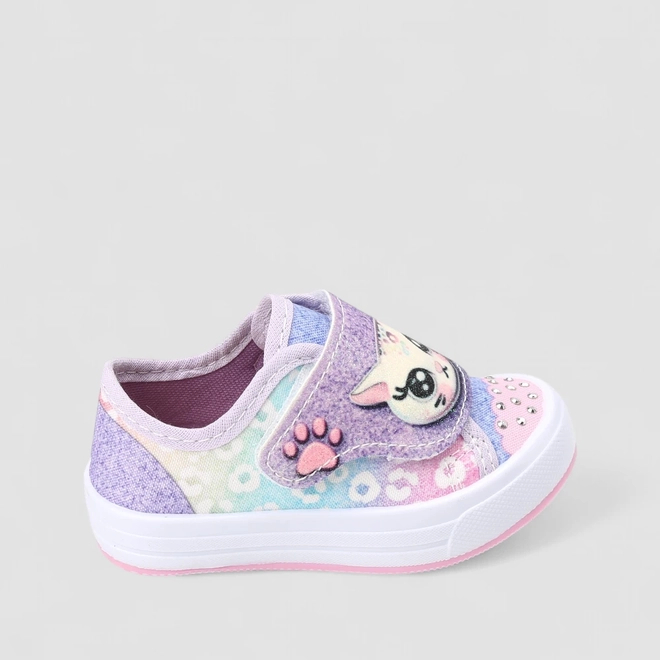 Tênis Casual Infantil Gabrielinha Glitter Gatinho Multicolorido