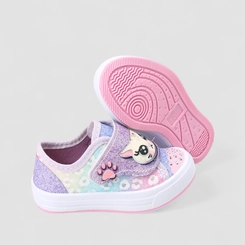 Tênis Casual Infantil Gabrielinha Glitter Gatinho Multicolorido