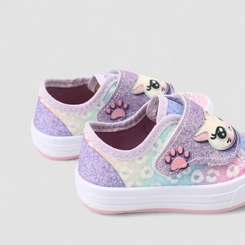 Tênis Casual Infantil Gabrielinha Glitter Gatinho Multicolorido