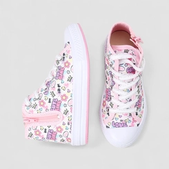 Tênis Casual Infantil Gabrielinha Com Estampa Rosa