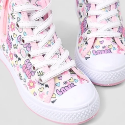 Tênis Casual Infantil Gabrielinha Com Estampa Rosa