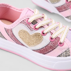 Tênis Casual Infantil Gabrielinha Coração Rosa