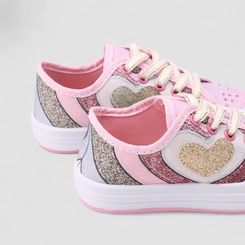 Tênis Casual Infantil Gabrielinha Coração Rosa
