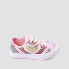 Tênis Casual Infantil Gabrielinha Coração Rosa
