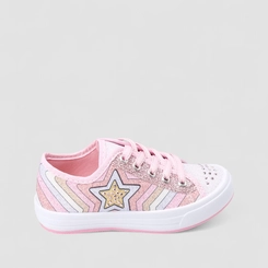 Tênis Casual Infantil Gabrielinha Glitter Strass Rosa
