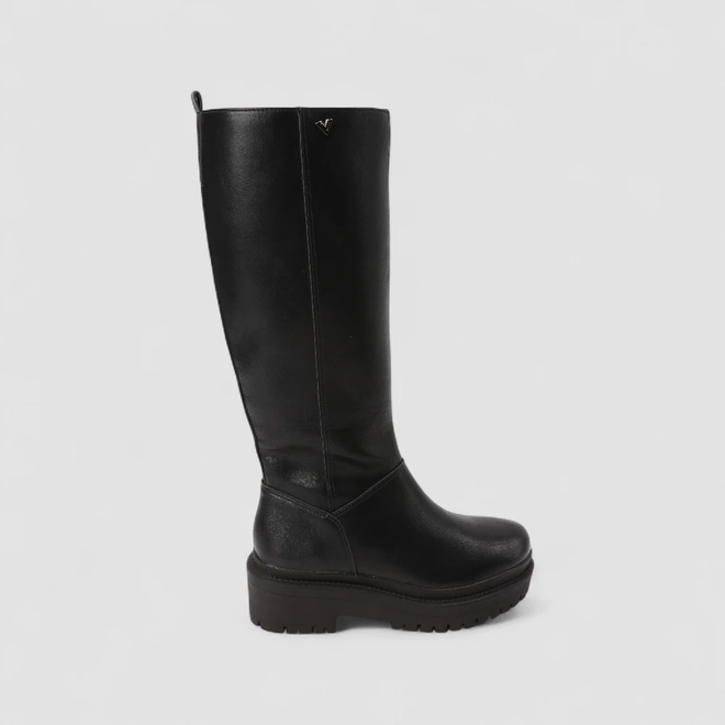 Bota Feminina Via Marte Cano Alto Salto Tratorado Preta