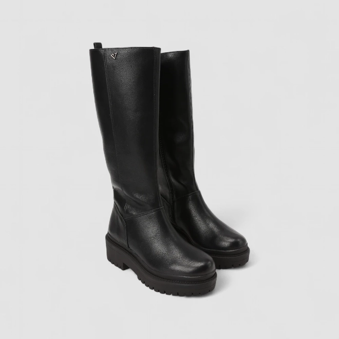 Bota Feminina Via Marte Cano Alto Salto Tratorado Preta