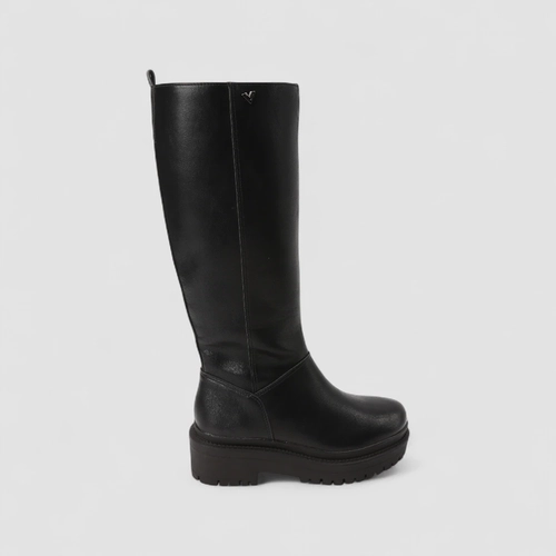 Bota Feminina Via Marte Cano Alto Salto Tratorado Preta