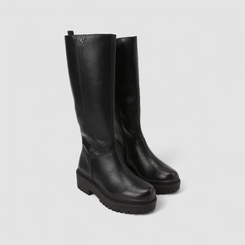 Bota Feminina Via Marte Cano Alto Salto Tratorado Preta