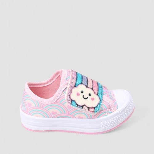 Tênis Casual Infantil Gabrielinha Nuvem Arco-Íris Rosa