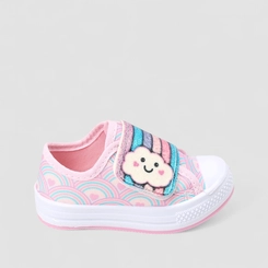 Tênis Casual Infantil Gabrielinha Nuvem Arco-Íris Rosa