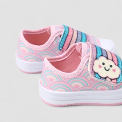 Tênis Casual Infantil Gabrielinha Nuvem Arco-Íris Rosa