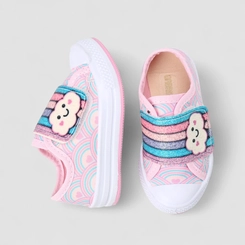 Tênis Casual Infantil Gabrielinha Nuvem Arco-Íris Rosa