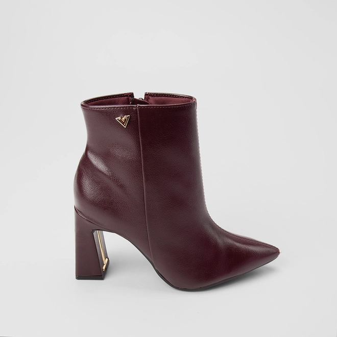 Bota Feminina Via Marte Salto Alto Vinho