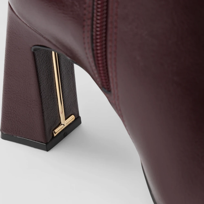 Bota Feminina Via Marte Salto Alto Vinho