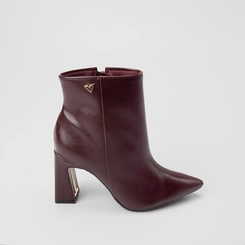 Bota Feminina Via Marte Salto Alto Vinho