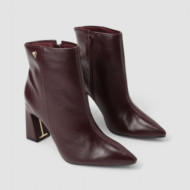 Bota Feminina Via Marte Salto Alto Vinho