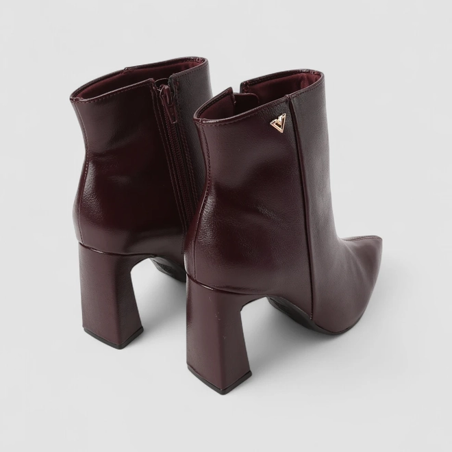 Bota Feminina Via Marte Salto Alto Vinho