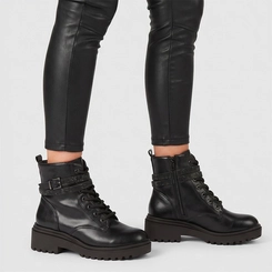 Coturno Feminino Via Marte Detalhe Tiras Strass Preto