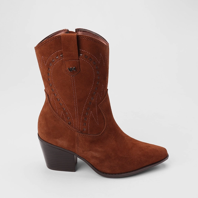 Bota Feminina Via Marte Country Texana Cano Médio Marrom