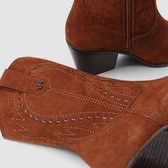Bota Feminina Via Marte Country Texana Cano Médio Marrom