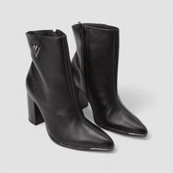 Bota Feminina Via Marte Salto Alto Couro Preto