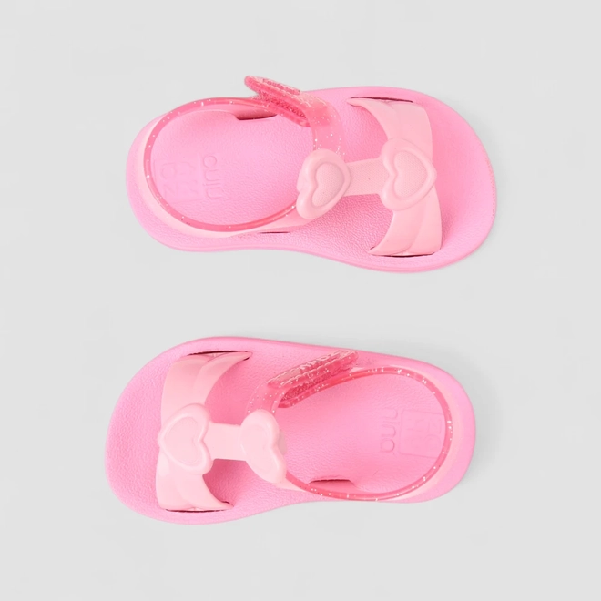 Sandália Feminina Zaxy Corações Glitter Rosa