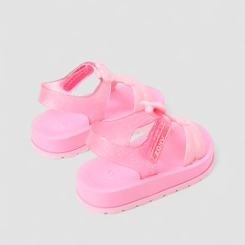 Sandália Feminina Zaxy Corações Glitter Rosa