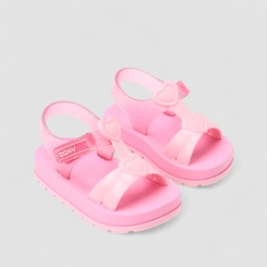 Sandália Feminina Zaxy Corações Glitter Rosa