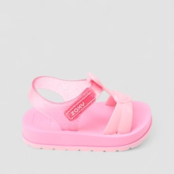 Sandália Feminina Zaxy Corações Glitter Rosa