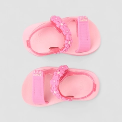 Sandália Infantil Zaxy Com Glitter & Flores Rosa
