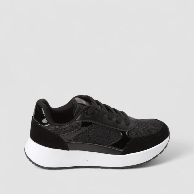 Tênis Casual Feminino Gabriela Camurça Preto