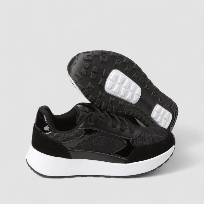 Tênis Casual Feminino Gabriela Camurça Preto
