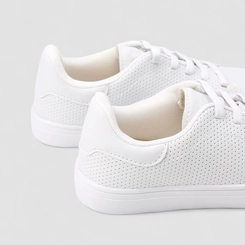 Tênis Casual Feminino Penélope Detalhe Perfuros Elástico Branco