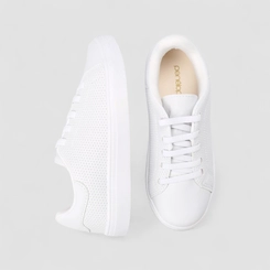 Tênis Casual Feminino Penélope Detalhe Perfuros Elástico Branco