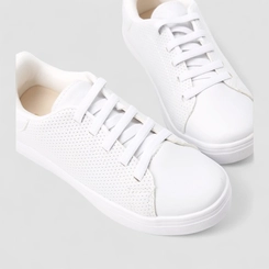 Tênis Casual Feminino Penélope Detalhe Perfuros Elástico Branco