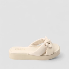 Tamanco Feminino Gabriela Detalhe Laço Off White
