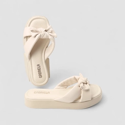 Tamanco Feminino Gabriela Detalhe Laço Off White
